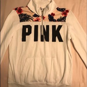 Pink Victoria Secret quarter zip sweatshirt